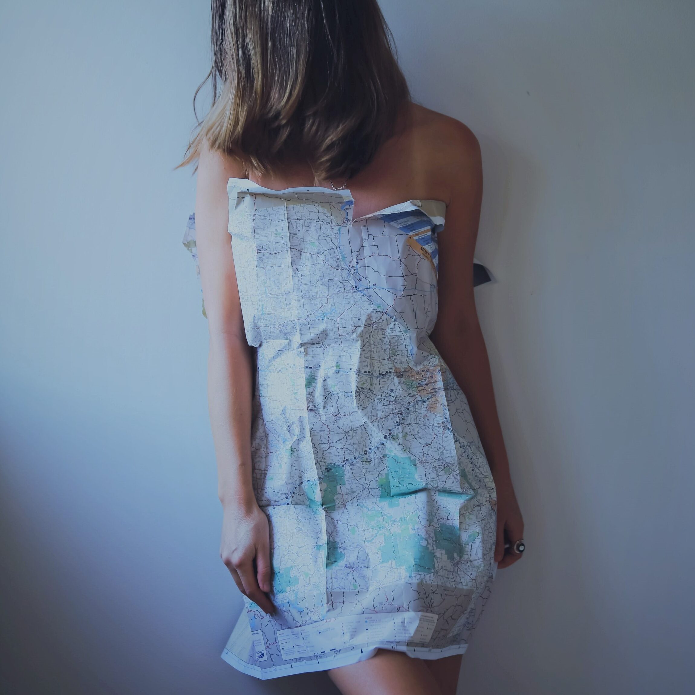 vestido mapa filtro azul cortada